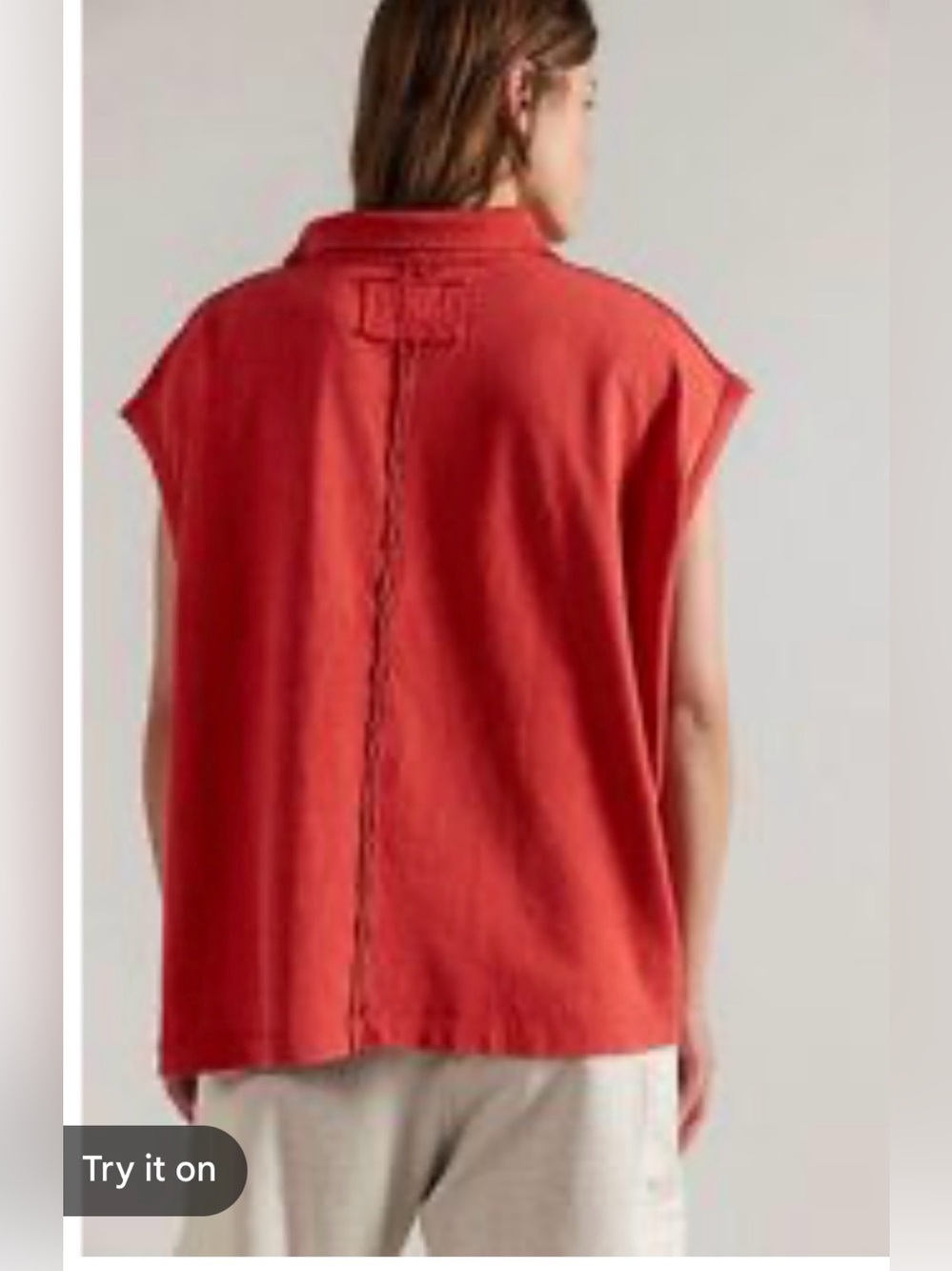 FREE PEOPLE We The Free x Revolve Keep On Polo Shabby Chic Crop Sleeveless Top M - Picture 2 of 6